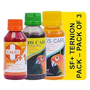 tunai sf 3in1 pack herbal plusbirds carecalci health supplement for birdsassist in growthproduction of haemoglobinand assist in adds brilliant color  full feathering for all birds multicolor