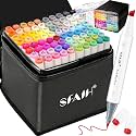 SFAIH Dual Tip Alcohol Markers, 81 Colors, Chisel & Fine Art Coloring Set