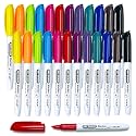 SFAIH Fine Tip Dry Erase Markers, 12 Colors, 24 Pack, 1-2mm Line, Low Odor