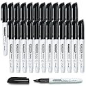 SFAIH Fine Tip Dry Erase Markers, Black, 24 Pack, 1-2mm Line, Low Odor