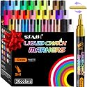 SFAIH Liquid Chalk Markers for Blackboard Glass, 30 Vibrant Colors, 6mm Tip