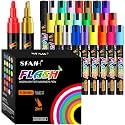 SFAIH Liquid Chalk Markers for Blackboard Glass, 24 Colors 4.5mm 2-in-1 Tip