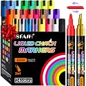 SFAIH Liquid Chalk Markers for Blackboard Glass, 24 Vibrant Colors, 6mm Tip