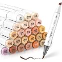 SFAIH Skin Tone Alcohol Markers Brush &amp; Chisel [25 Diverse Portrait Colors]