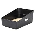 Sfozstra Small Cat Litter Box: Leak Resistant Removable Tray Modern Style