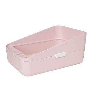 sfozstra open litter boxprevent sand leakage durable high side sifting litter box for small catssecure and odor litter box removable litter box easy to clean pink small