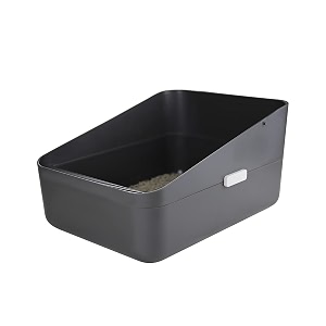 sfozstra open litter box prevent sand leakage durable high side sifting litter box for small cats secure and odor control easy to clean grey small