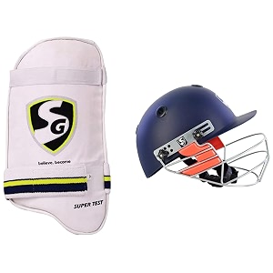 sg super test rh thigh pad adult amp sg optipro cricket helmet large navy blue