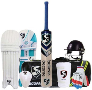 sg economy cricket set size- 6 with helmet cricket kit bat size 6 age group 11 - 13 years