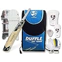 SG Eco Duffle Kashmir Willow Full Cricket Kit, Black/Blue - SH