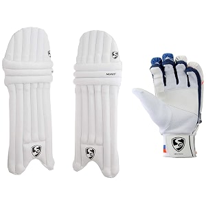 sg nexus cotton youth batting leg guard sg ecolite rh batting gloves combo colour may vary