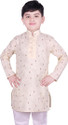 SG YUVRAJ Printed Pure Cotton Straight Kurta for Boys (Light Green)
