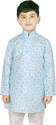 SG YUVRAJ Printed Pure Cotton Straight Kurta for Boys (Light Blue)