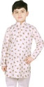 SG YUVRAJ Printed Pure Cotton Straight Kurta for Boys (Beige)