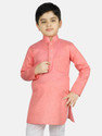 SG YUVRAJ Self Design Cotton Blend Straight Kurta for Boys (Pink)