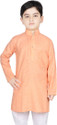 SG YUVRAJ Solid Cotton Blend Straight Kurta for Boys (Orange)