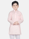 SG YUVRAJ Solid Cotton Blend Straight Kurta for Boys (Pink)