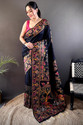 SGF11 Woven Kanjivaram Silk Blend Saree Black