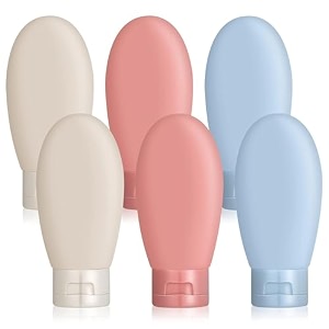 pack of 6 travel bottles set60ml travel bottle containerssmall mini empty plastic squeeze bottles for travel toiletries shampoo lotion storage bottle travel accessories multicolor pack of 6