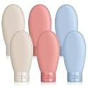 Pack Of 6 Travel Bottles Set,60Ml Travel bottle Containers,Small Mini Empty Plastic Squeeze Bottles For Travel Toiletries Shampoo Lotion Storage Bottle Travel Accessories Multicolor (Pack Of 6)