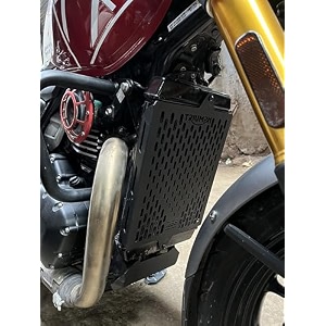 sgtb stainless steel motorcycle radiator guard protector grill for triumph speed 400 scrambler 400x heavy black frame