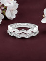 SH24K Pure 925 Silver Ring for Woman | Adjustable Band Silver Ring for Girls | Sterling Silver Cubic Zirconia Rhodium Plated Ring