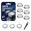 SH71 Replacement Heads for All Series 7000 6000 and Series 5000 Angular, Dual Ring Mesh for Efficient Shave, Fits S5xxx/S6xxx/S7xxx, 6-Pack