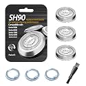 SH90 Shaving Heads for Series 9000, 8000, 7000 Electric Shaver Blades, Dual‑Ring Mesh Technology for Efficient Shave, Fits S9xxx/S8xxx/S7xxx, 3 Pack