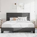 SHA CERLIN Cal King Platform Bed Frame with Upholstered Fabric Headboard