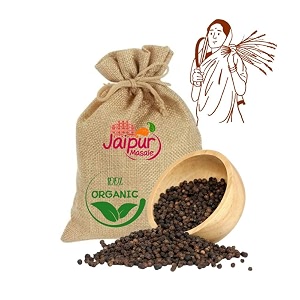 jaipur masale black pepper whole spices  kali mirch  khada masala for cooking  sabut garam masala  kali mirch strong pungent taste 500 gram with jute bag
