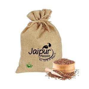 shaan-e jaipur flax seeds  alsi seeds  raw seeds for eating  source of iron amp dietary fibre  rich in protein 100g with jute bag