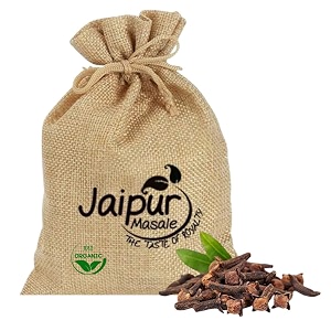 jaipur masale organic cloves whole  chemical free laung  organically grown homestead produce  natural raw dried clove  clove seeds khada masala  200 gm with jute bag