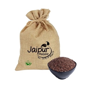 shaan-e jaipur roasted flax seeds  roasted alsi seeds  raw seeds for eating  source of iron amp dietary fibre  rich in protein 450g with jute bag