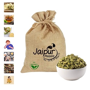 jaipur masale organic whole cardamom elaichi no artificial colours and preservatives  green cardamom for cooking amp baking  organic green elaichi whole 900 gm with jute bag