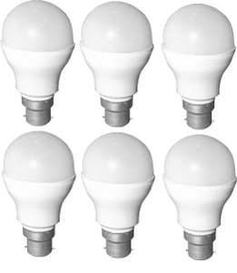 shaarshine 9 w basic round b22 led bulb white pack of 6