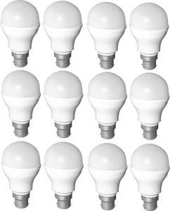 shaarshine 9 w basic round b22 led bulb white pack of 12