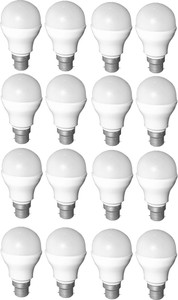 shaarshine 9 w basic round b22 led bulb white pack of 16