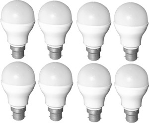 shaarshine 9 w basic round b22 led bulb white pack of 8