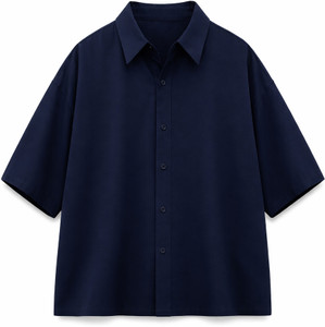 SHABIB Men Solid Casual Blue Shirt