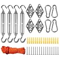 Shade Sail Hardware Kit，6 Inch for Triangle Rectangle Sunshade Sail Installation,304 Grade Stainless for Garden Outdoors，Patio Lawn