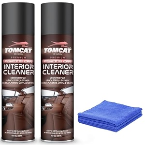 foaming car interior spray 600ml  multi-surface cleaner for upholstery plastic leather vinyl amp roof  deep cleaning car seat amp dashboard foam  pack of 2