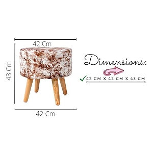 shadowkart printed ottoman for living room  stylish velvet foot rest stool  wooden legs puffy for sitting  modern foot stool for bedroom amp living room furniture  17 inch height coffee