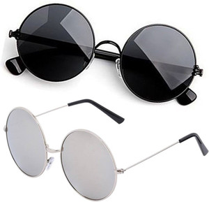 shadz gradient others round round sunglasses 50 for boys  girls black silver