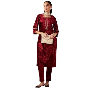 Shae by Sassafras Womens Velvet Floral Embroidered