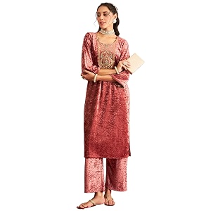 Shae by Sassafras Womens Velvet Floral Embroidered