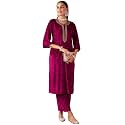 Shae by Sassafras Women39s Velvet Floral Embroidered