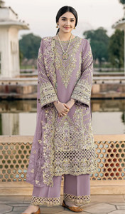 SHAFNUFAB Semi Stitched Chiffon Kurta Palazzo