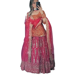 SHAFNUFAB Womens Net Semi Stitched dhoti suit