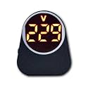 220V AC Plugin Digital Voltmeter Panel Meter Voltage Meter Volt Tester Small Size Bright 25mm Display, Black