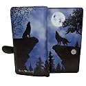 Shag Wear Lone Wolf Misty Sky Large Animal Wallet 7" Blue